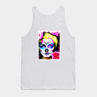 Sugar skull blonde with roses Tank Top